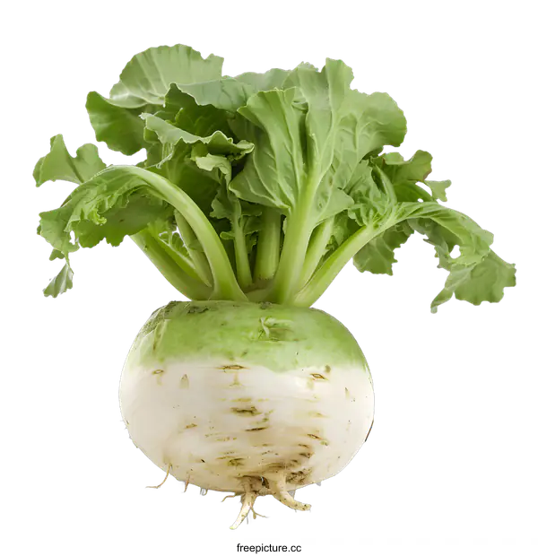 [Transparent Background PNG]Fresh Green Turnip Isolated On White Background