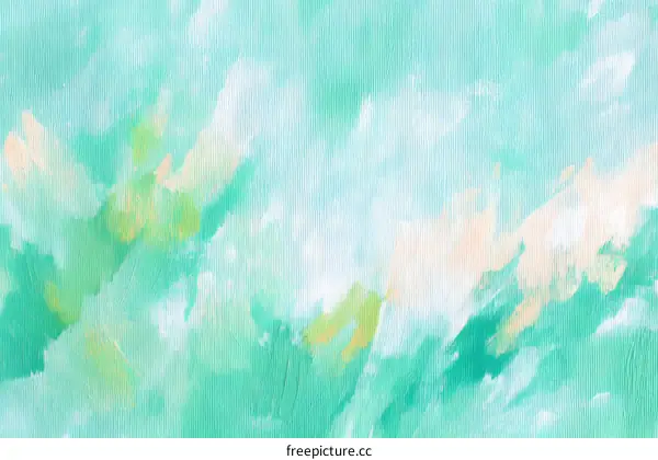 Abstract Painting of Soft Turquoise and White