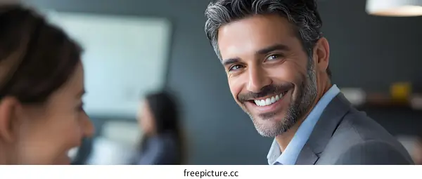 Smiling Businessman Portrait, Male Professional, Corporate Photo