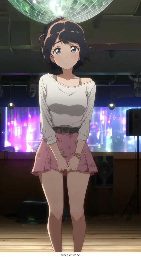 Anime Girl in Stylish Pink Skirt