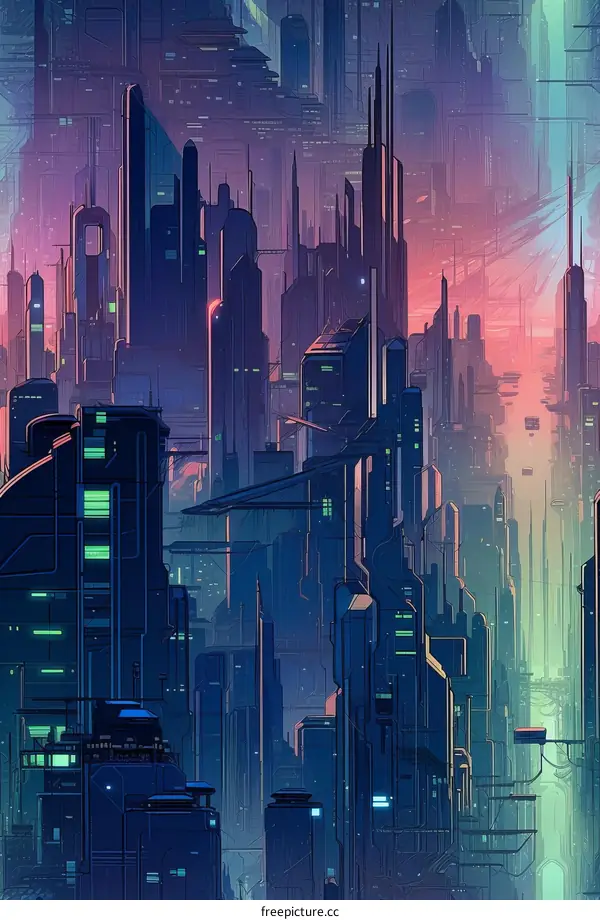 A Cyberpunk Metropolis Illustration