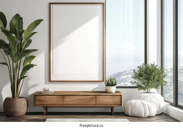 Modern Empty Frame Interior Scene