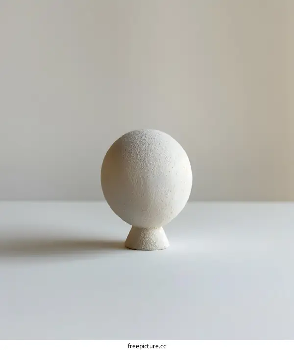 beige textured sphere on a beige background