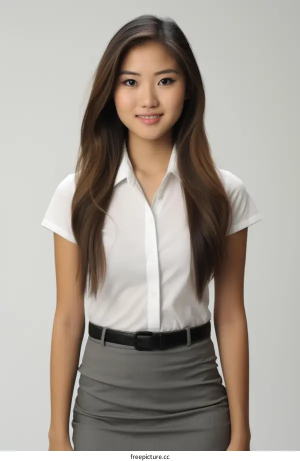 Portrait of a young Asian woman in business attire
