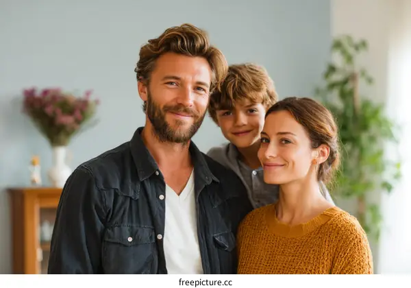Happy Family Portrait Indoor Shot