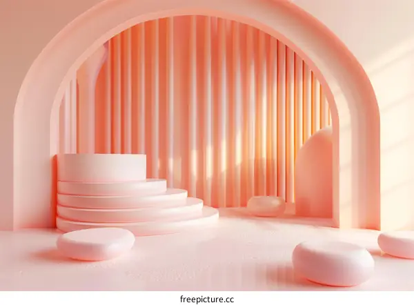 Pastel Pink Geometric Product Display Stage