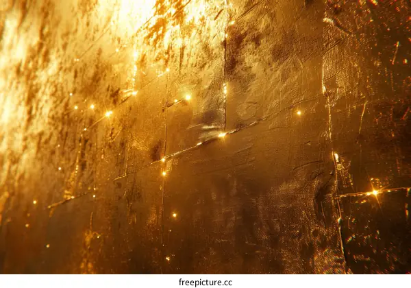 Golden wall tiles with shiny dots