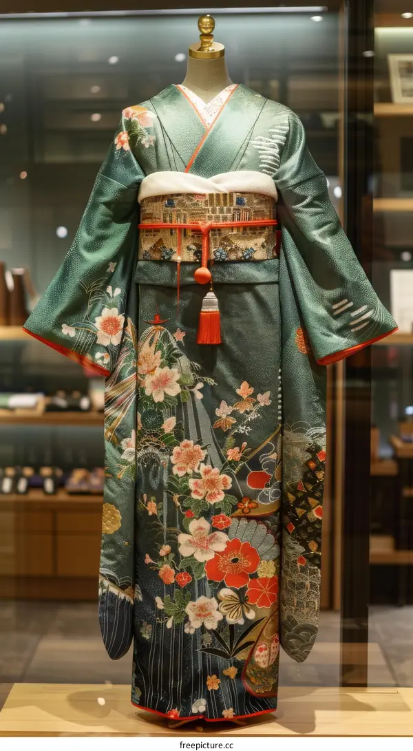 A kimono with a floral pattern