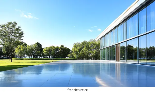 Modern Architecture with Lush Landscaping