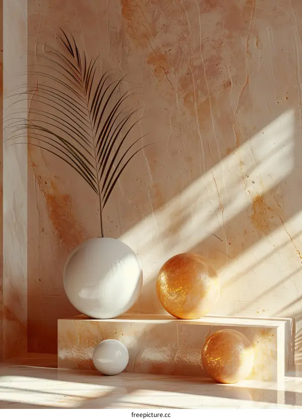 Modern Minimalist Aesthetic Display with Decorative Balls