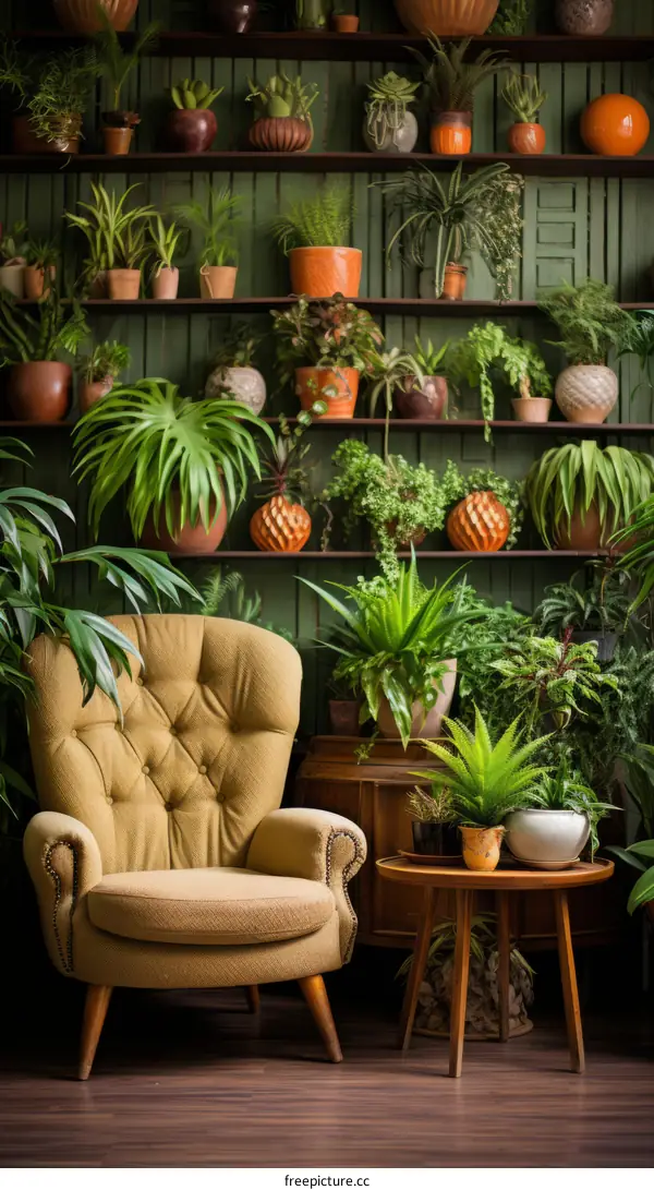 Indoor plants in a living room