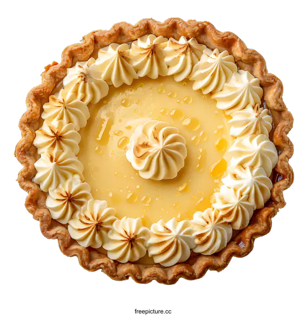 [Transparent Background PNG]Lemon meringue pie on a white background