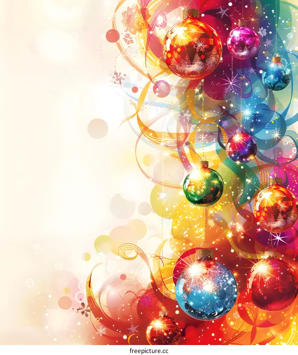 Christmas background with colorful balls