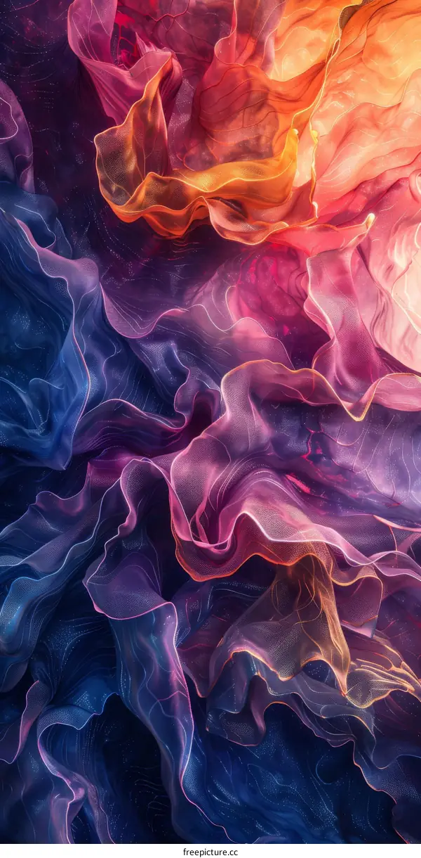 Delightful abstract painting with waving pattern