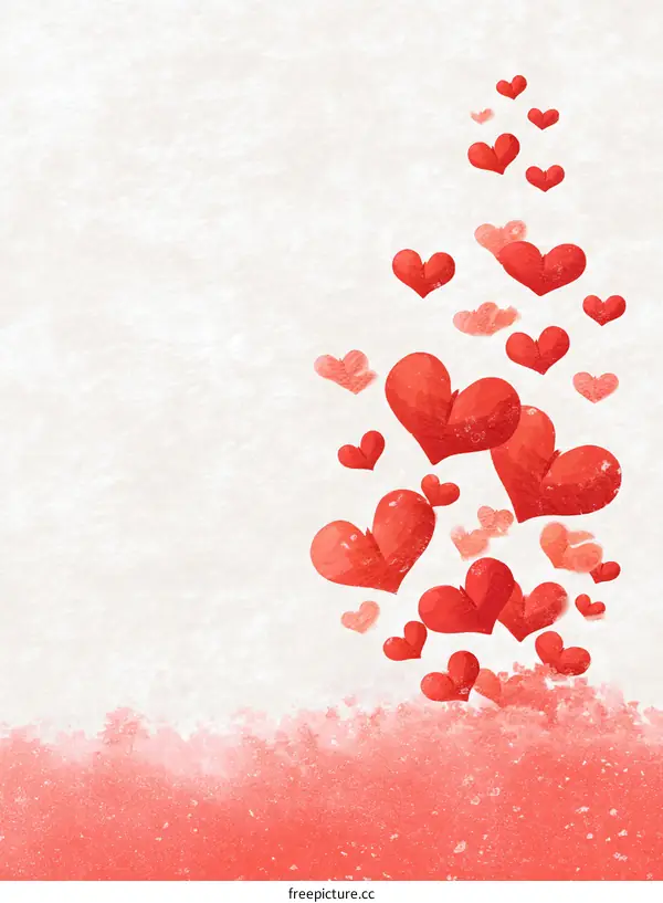 Falling Hearts on a Pastel Background