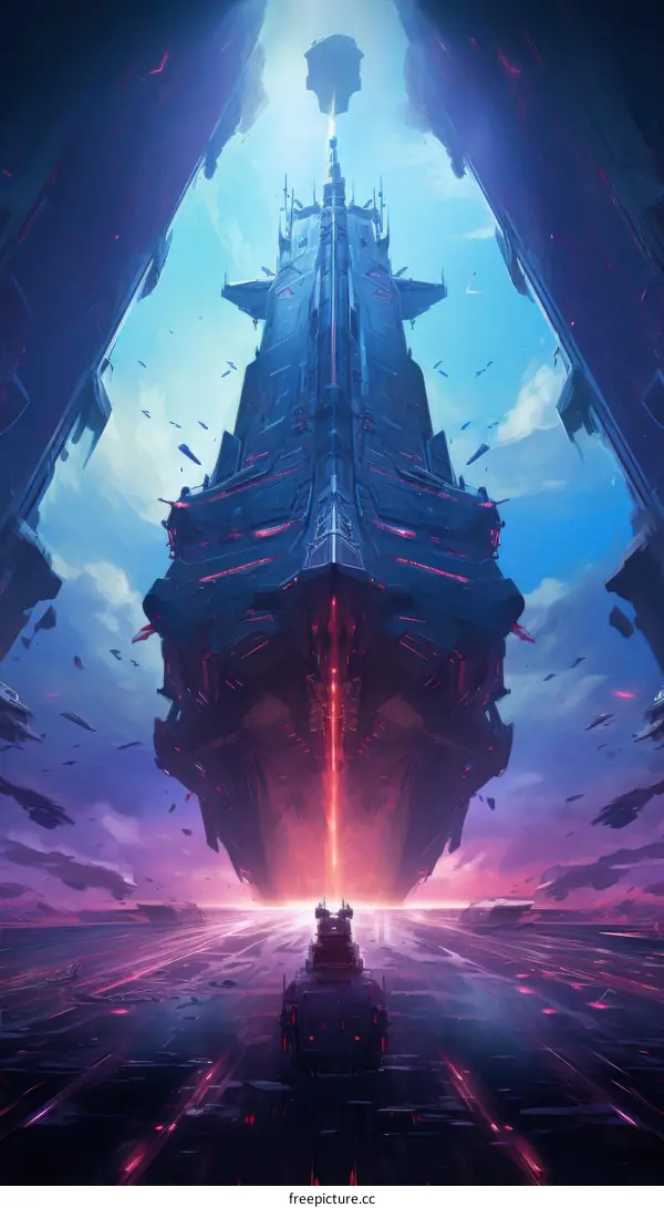 futuristic spaceship in space