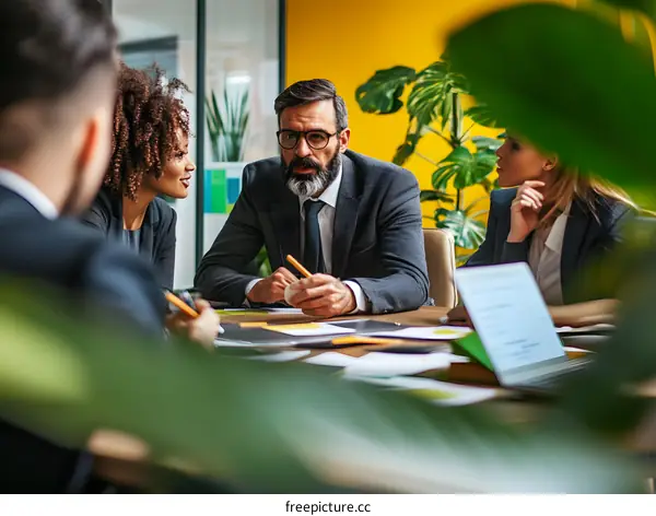 Business Meeting In Modern Office With Diverse Team