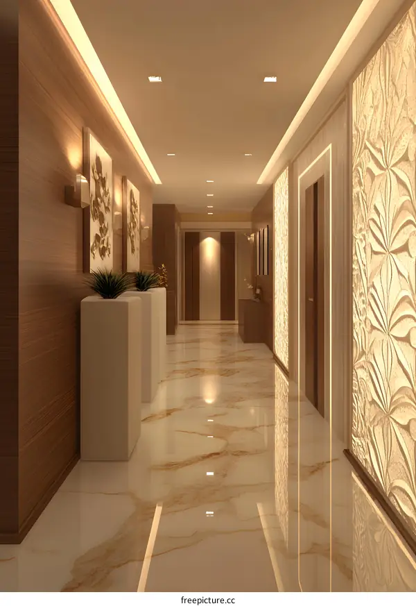 Modern Interior Design of a Luxury Hotel Lobby