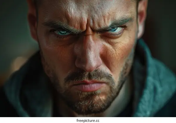 Close-up Portrait of a Man with Intense Gaze