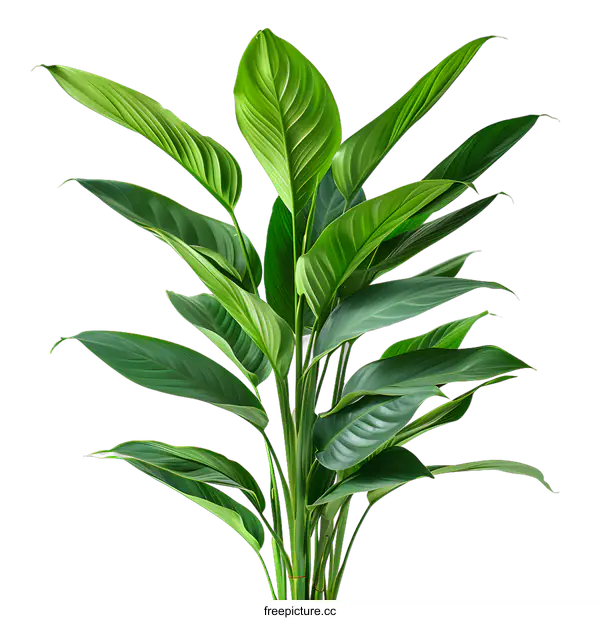 [Transparent Background PNG]Green leaves of tropical plant on white background