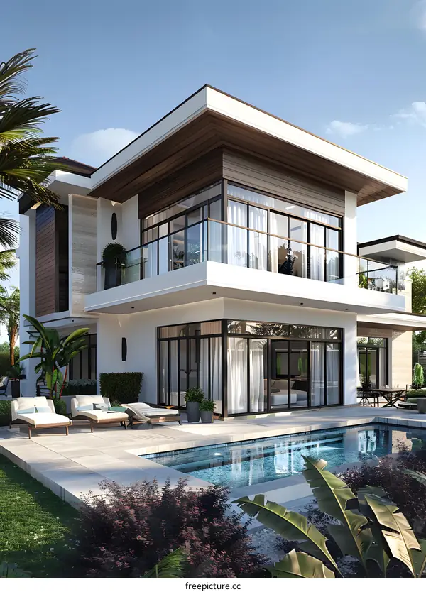 Modern house with swimming pool