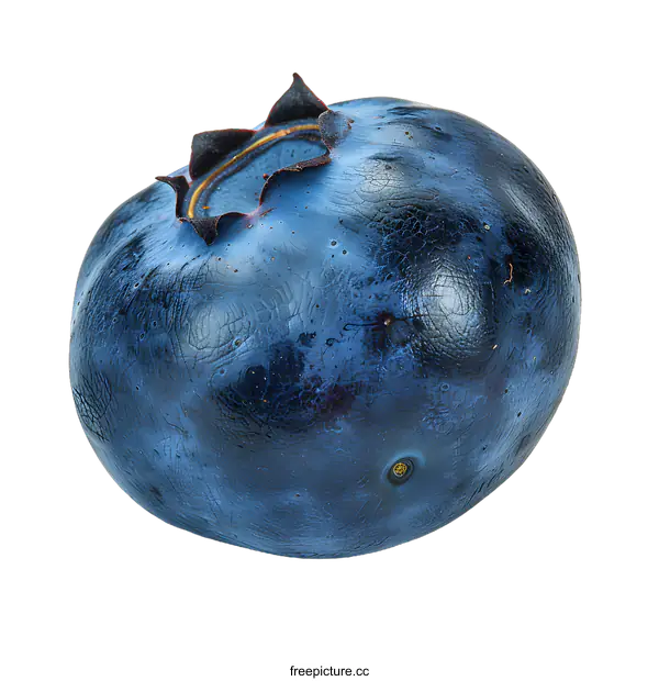 [Transparent Background PNG]Single Blueberry on a White Background