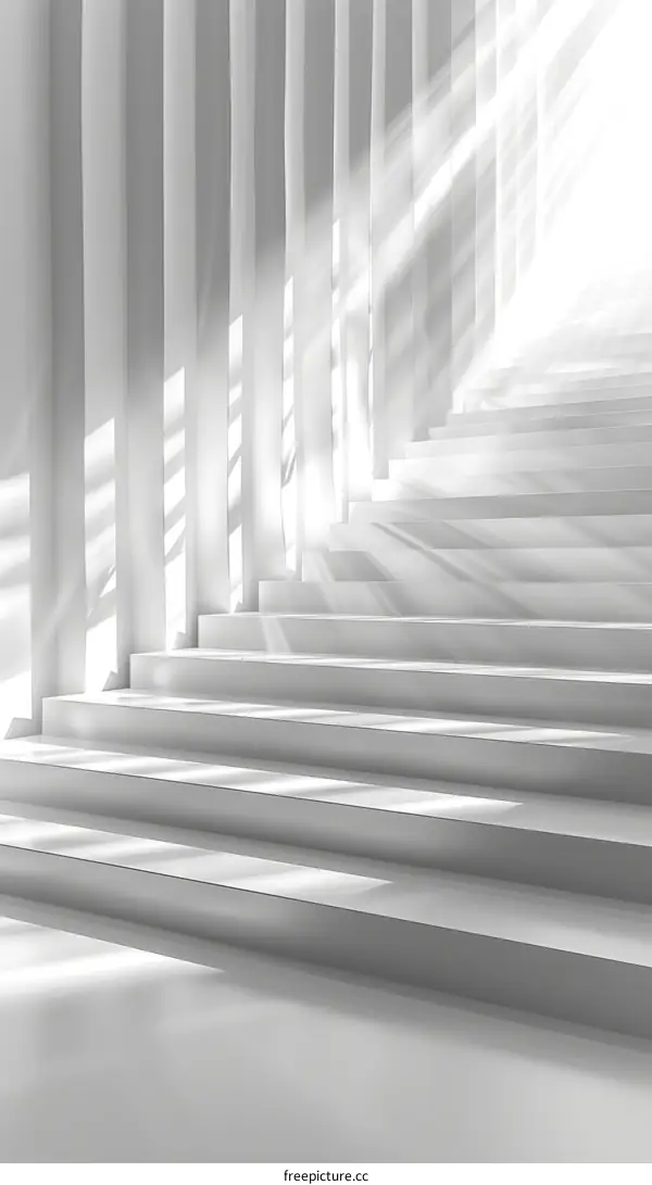 Sunlight Through Columns and Stairs