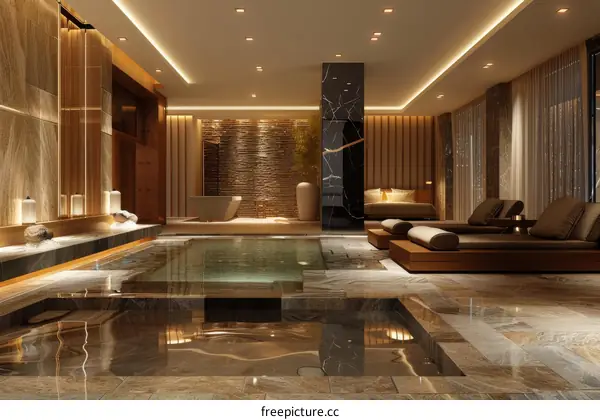 Luxury Spa Interior Design with Hot Tub