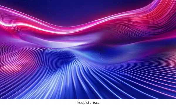 Abstract Futuristic Neon Waves