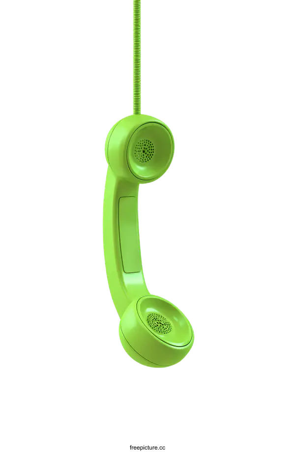 [Transparent Background PNG]Retro Green Vintage Telephone Receiver Hanging