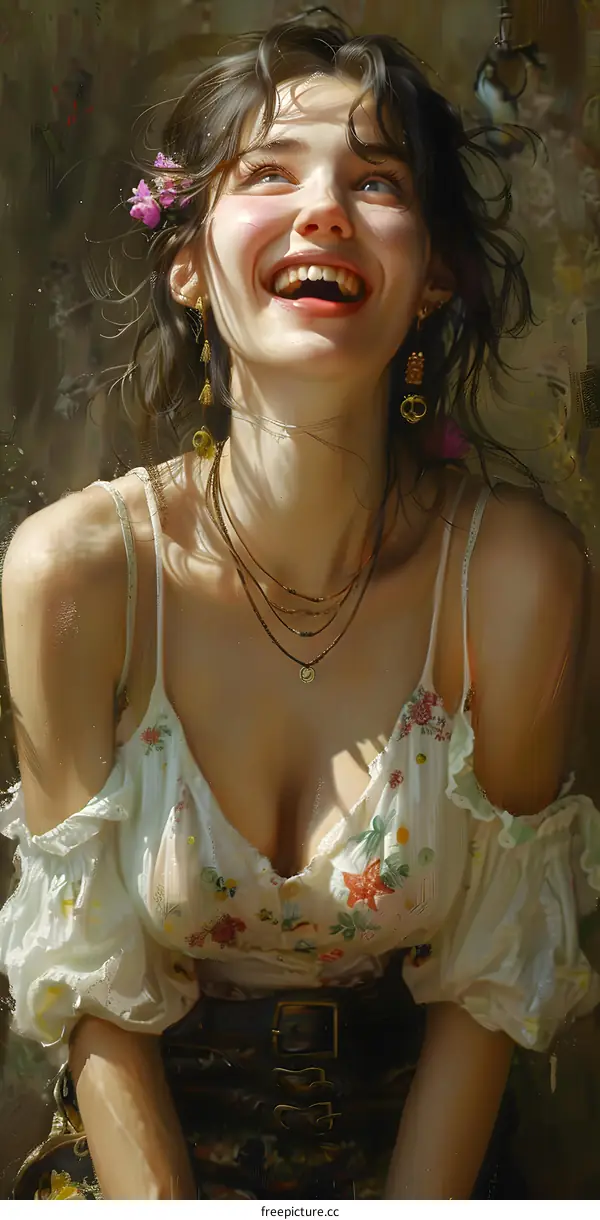 portrait of a beautiful cheerful young woman