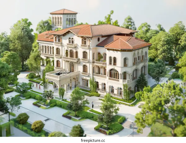 Architectural Exterior Design of a Grand Mansion