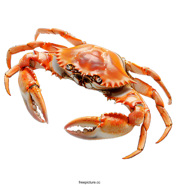 [Transparent Background PNG]Fresh Cooked Crab on White Background