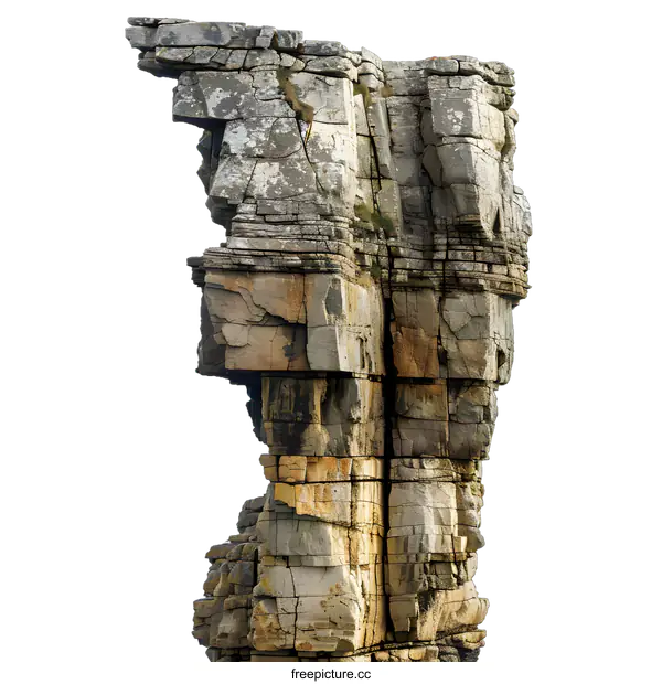 [Transparent Background PNG]Tall Rock Formation Isolated On White Background