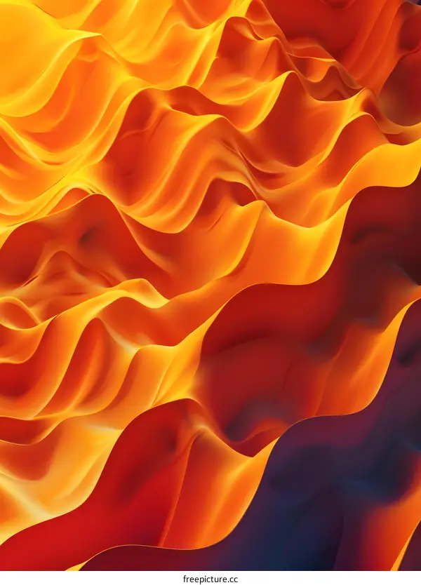 Abstract Orange and Yellow Waves Background