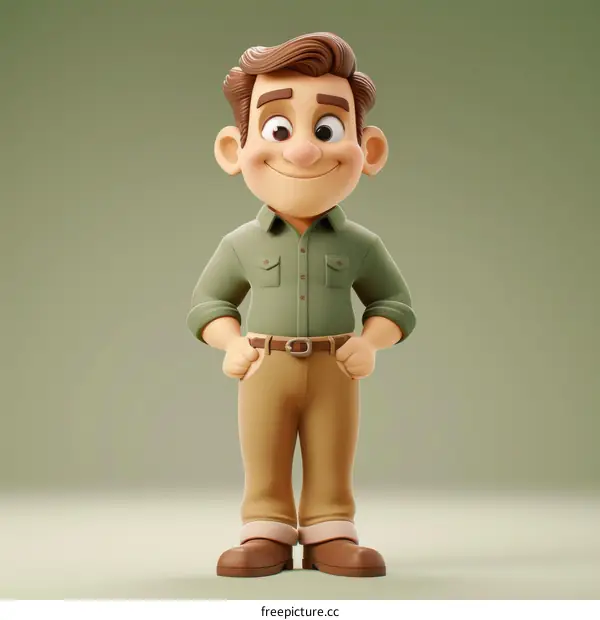 3D Cartoon Character of a Man