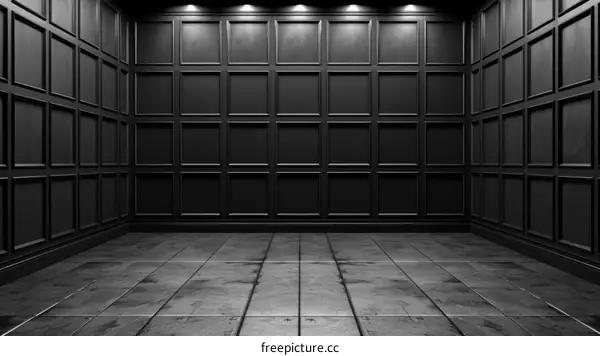 Black wooden wall and floor background