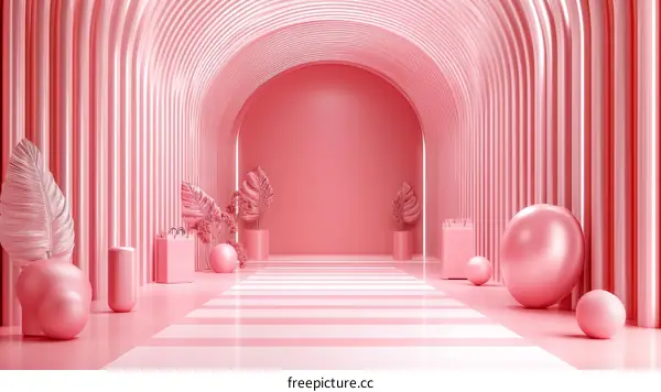Pink Geometric Archway Interior Design