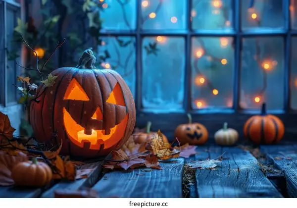 Halloween Pumpkins Glowing in the Dark
