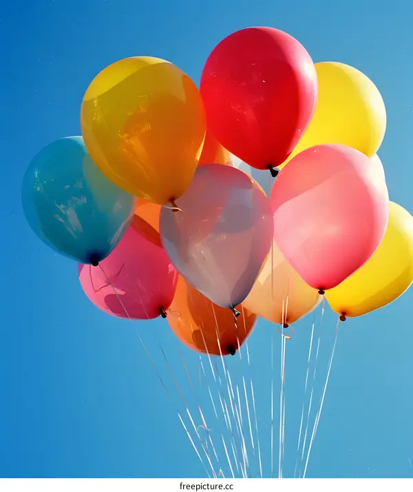 Colorful Balloons Floating in the Sky