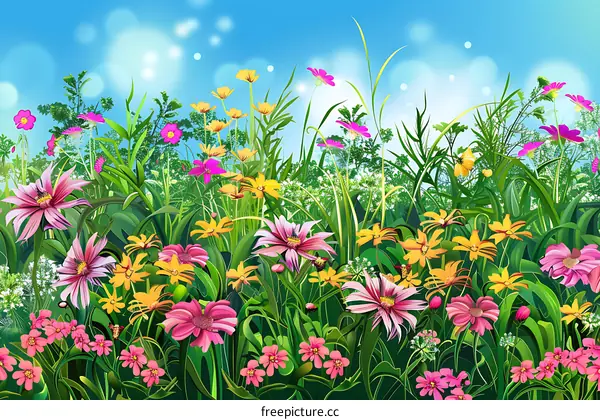 Colorful Flowers In A Summer Meadow