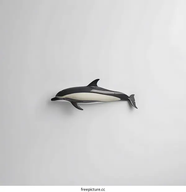 Dolphin figurine on white background