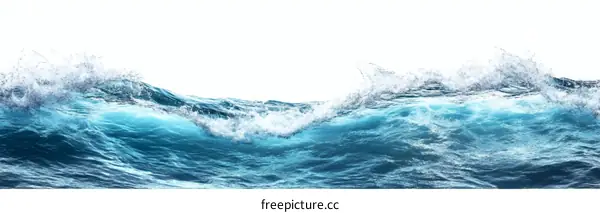 Ocean Waves in Azure Blue
