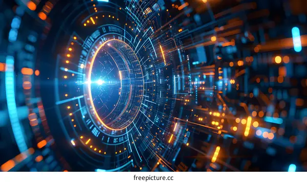 Abstract Technology Tunnel