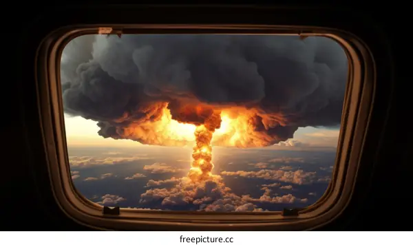 Nuclear Explosion Seen From Airplane Window