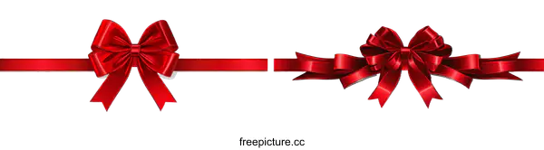[Transparent Background PNG]Red Ribbon Bows for Festive Occasion