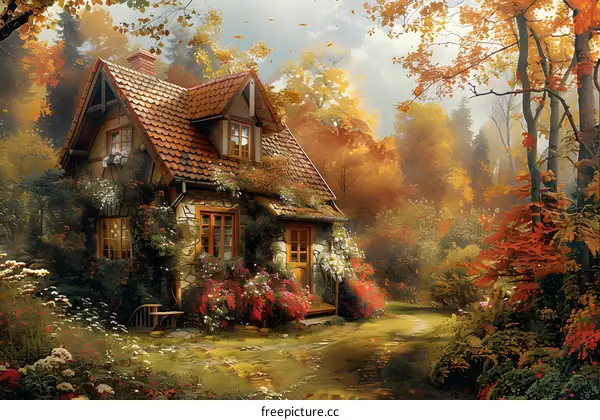 Fairytale Cottage in Autumn