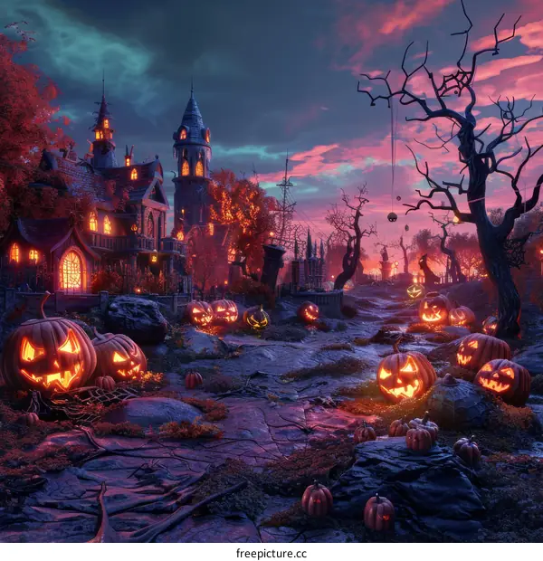 Eerie Halloween Night in a Haunted Village