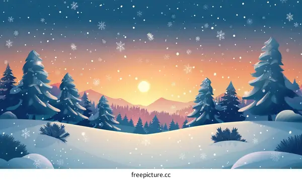 Winter Wonderland: Serene Forest Snowfall