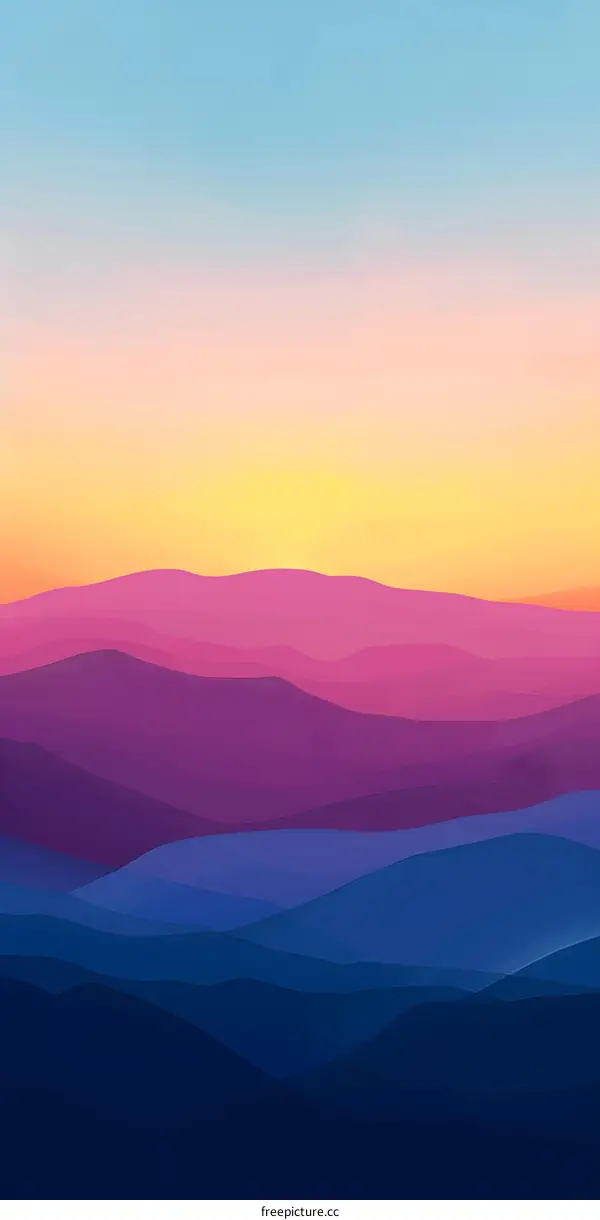 Abstract Sunset Mountain Landscape Background